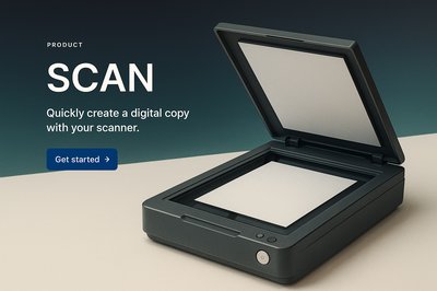 Stylish Web Design for Scanner Product Promotion