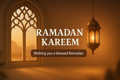 Elegant Ramadan Greeting Card with Lantern and Window