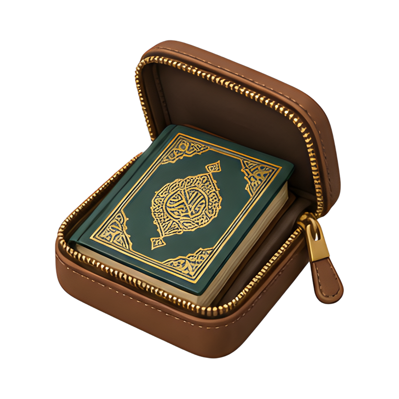 Zippered leather case for Quran