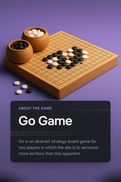 3D Go Game Illustration with Informative Overlay
