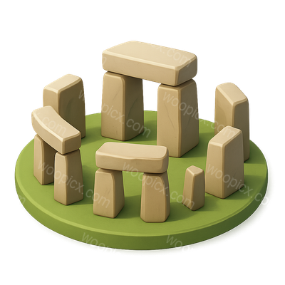 3D Stonehenge Icon in Isometric View