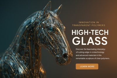 Hyperrealistic Glass Horse Sculpture with LED Technology