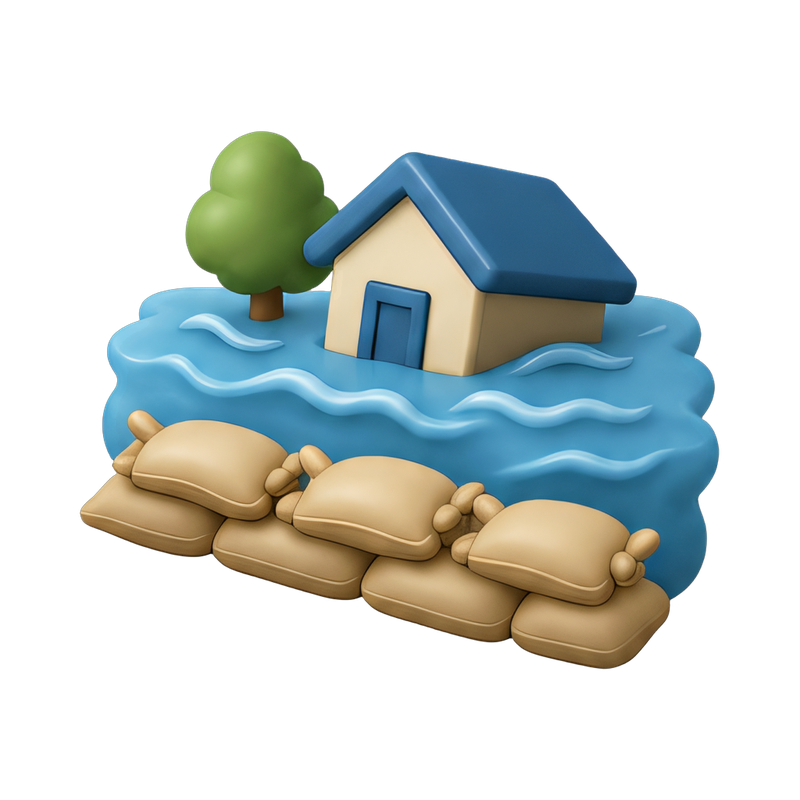 flood protection with sandbags