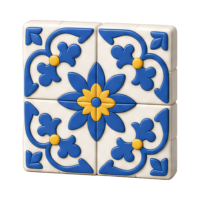 colorful portuguese azulejo panel