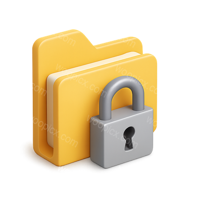 3D Locked Folder Icon with Volumetric Design