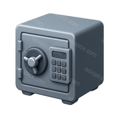 3D Icon of a Locked Safe with Keypad