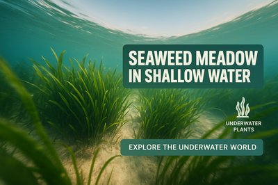 Underwater Scene of a Seaweed Meadow in Shallow Water