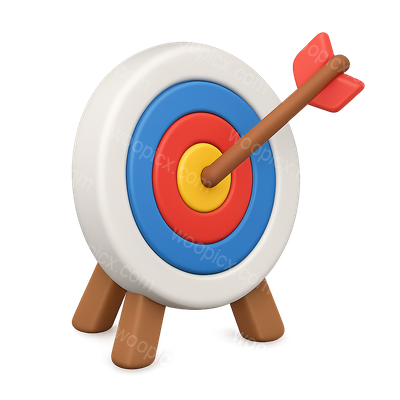 Stylized 3D Archery Target with Arrow