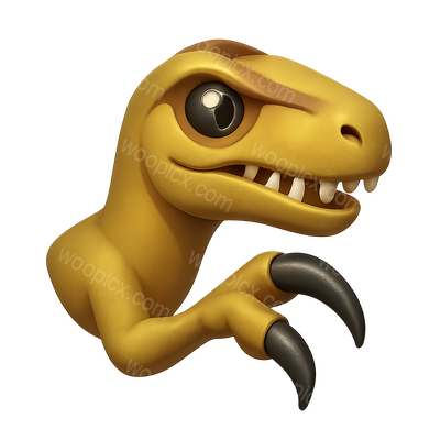 3D Velociraptor Icon in Isometric View with Sharp Claws