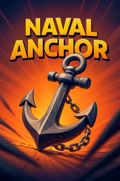 Dynamic Naval Anchor Illustration with Bold Typography