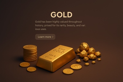 Intricate 3D Scene Highlighting Gold's Value and Beauty