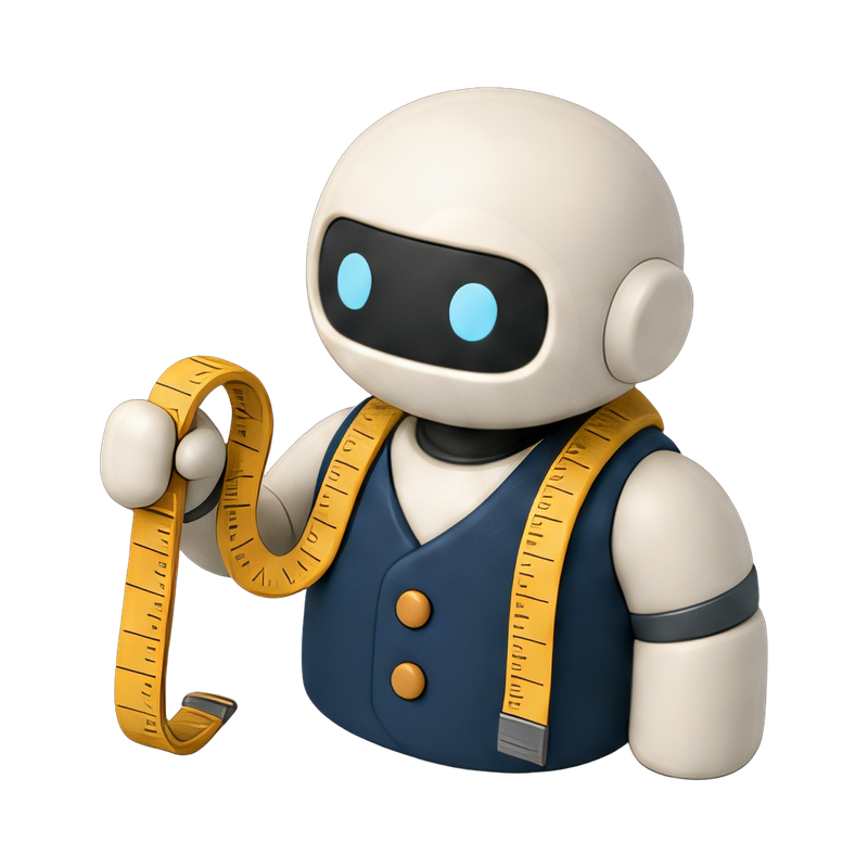 robot tailor with measuring tape