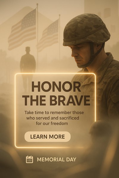Memorial Day Tribute Graphic with Emotional Impact