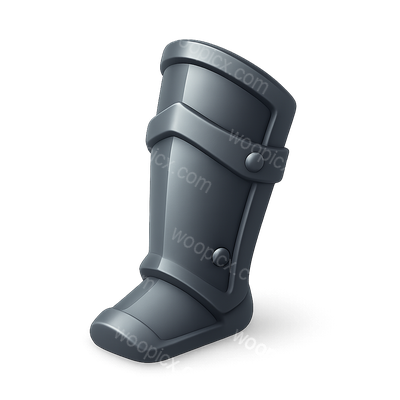 Stylized 3D Icon of a Metallic Boot