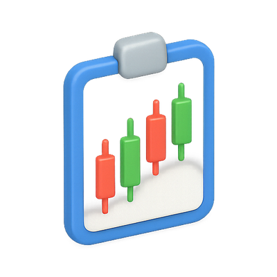 3D Graph Icon Representing Financial Data Analysis
