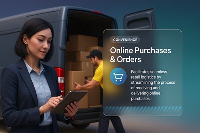 Female Manager Overseeing Logistics Operations with Tablet