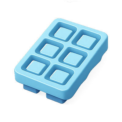 Silicone Ice Cube Tray with Six Compartments