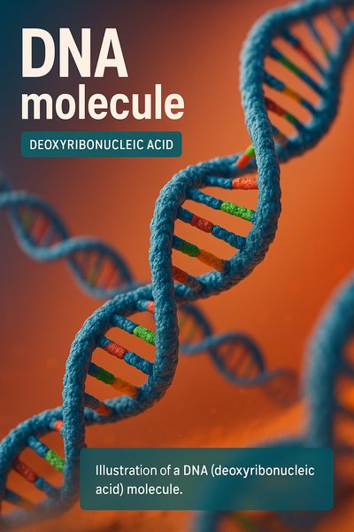 Illustration of a DNA Molecule - Deoxyribonucleic Acid