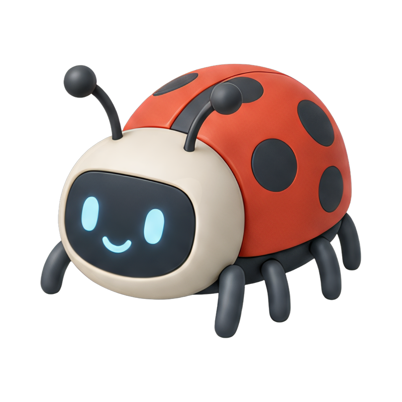 adorable ladybug robot design