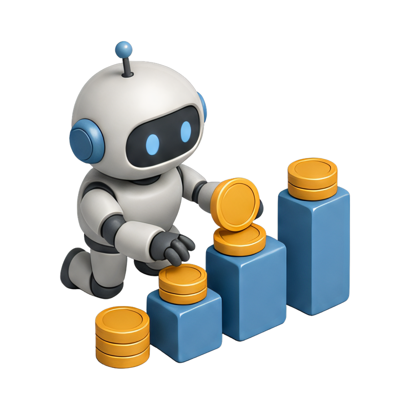 robot stacking coins in graph
