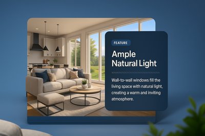 Luxurious Open Concept Living Room with Natural Light