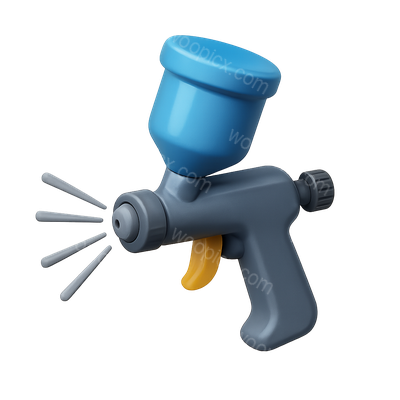 Stylish 3D Spray Gun Icon in Isometric View