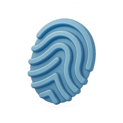 Stylized Blue Fingerprint Graphic for Identity Concepts