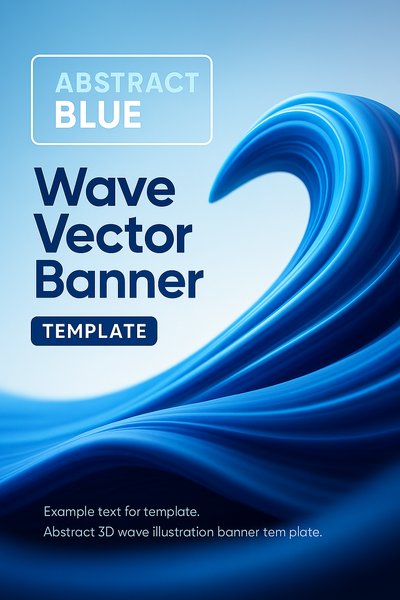 Dynamic Abstract Blue Wave Vector Banner Design Template