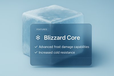 3D Blizzard Core Design with Transparent Elements
