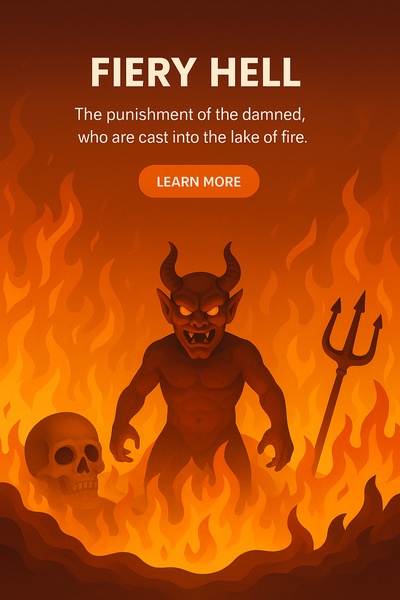 Fiery Hell Concept Illustration with Demonic Elements