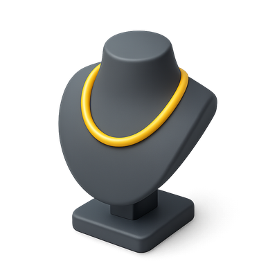 Stylish 3D Necklace Stand Icon in Isometric View