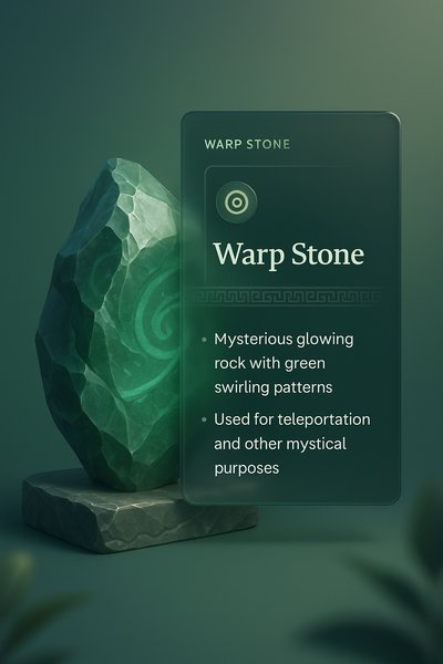 3D Illustration of Warp Stone with Glass Effect Design