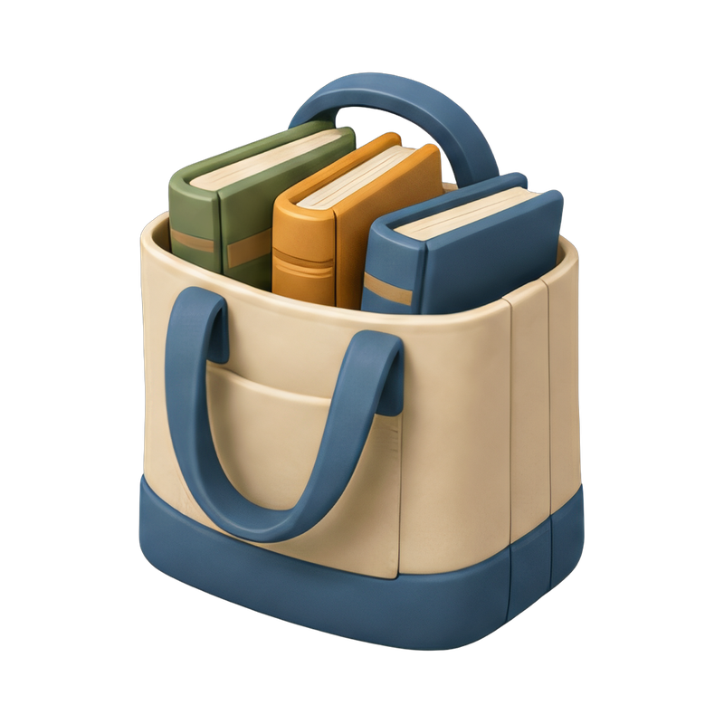 tote bag filled with books
