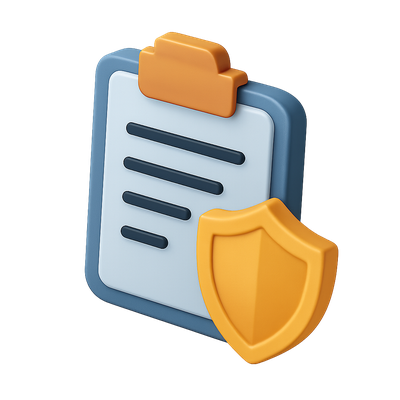 3D Icon Representing Administrative Controls with Shield