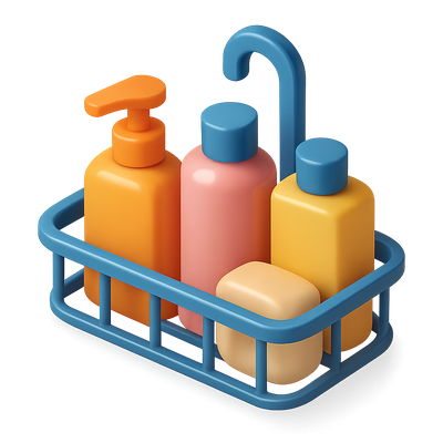 Colorful 3D Shower Caddy Icon for Toiletries