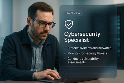Cybersecurity Specialist Overview with Modern Design Elements