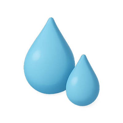 Stylized Blue Water Droplets on a Black Background
