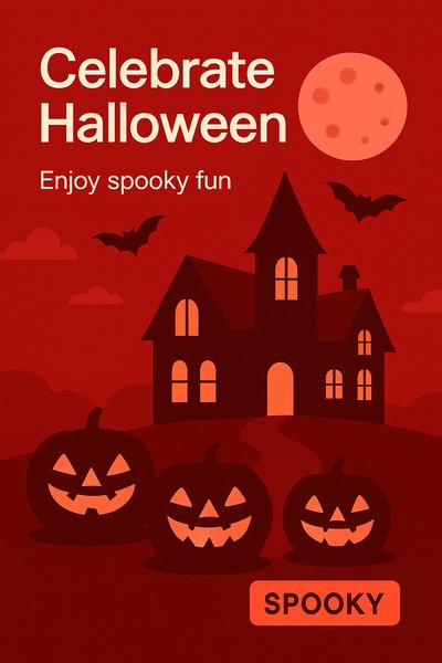 Halloween Celebration Graphic with Spooky Elements
