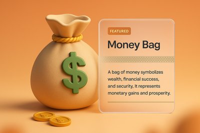 3D Illustration of a Money Bag with Text Block