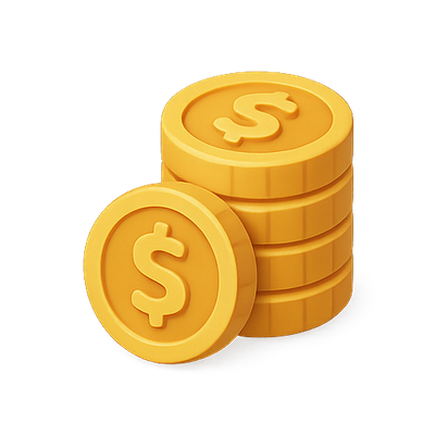 Stylized Gold Coins Stack for Financial Themes