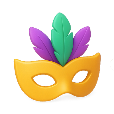 Colorful Carnival Mask with Feathers for Festive Themes