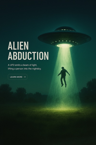 Eerie Alien Abduction Under Night Sky with UFO