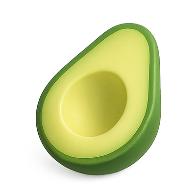 Realistic 3D Avocado Model with Smooth Finish