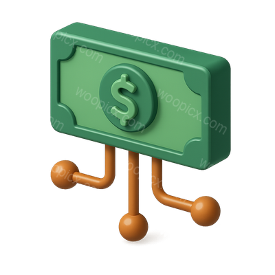3D Isometric Icon of Money with Network Connections