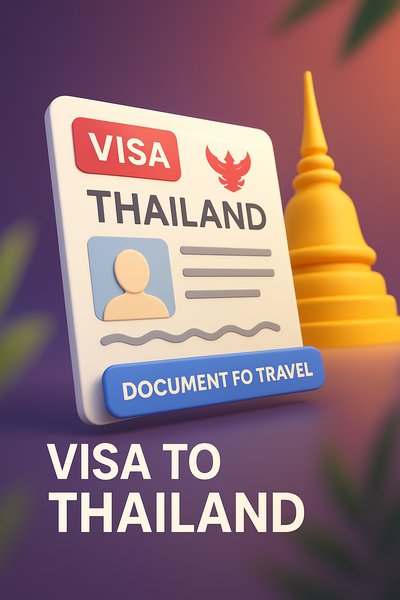 3D Visa Design for Thailand Travel Illustration
