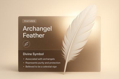 Elegant 3D Archangel Feather Illustration with Informative Block