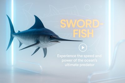 3D Render of Swordfish with Modern Design Elements