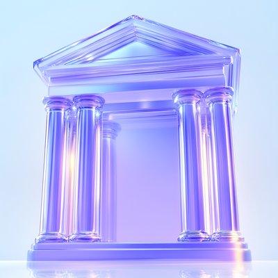 3D Render of a Stylized Classical Building with a Modern Twist
