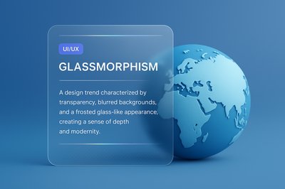 3D Globe and Glassmorphism UI Design Concept