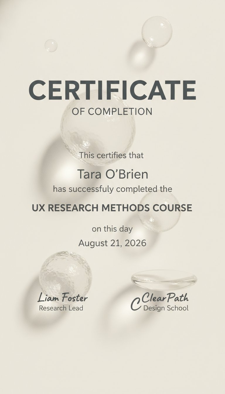 Modern certificate design with glass effects